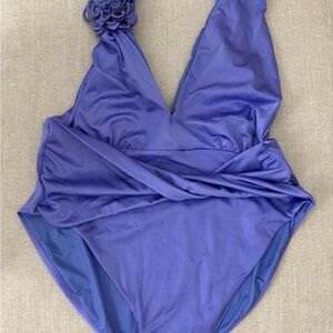 Agua Bendita Purple One Piece Swimsuit Wrap Style